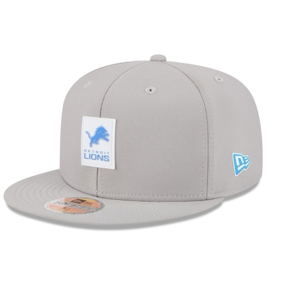 Detroit Lions New Era 2025 NFL Sideline 59FIFTY‎ Fitted Hat Cap Gray 7 3/8 NEW